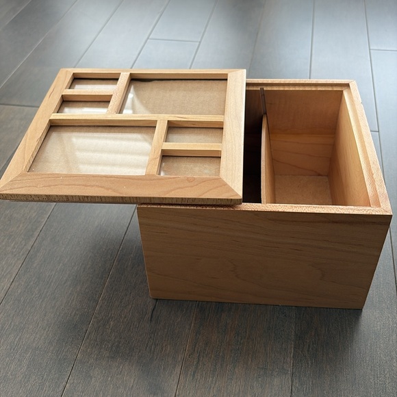 UMBRA Multi Photo Storage Box, Sliding Frame Lid, Trinkets Memory Wood Decor - Picture 4 of 14